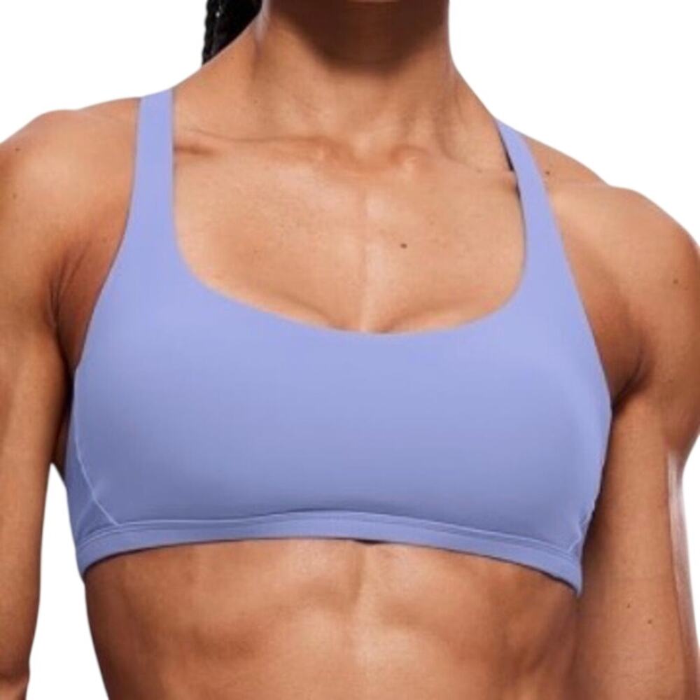 CRZ YOGA Women Periwinkle Purple Strappy Back Sports Bra Size S NWT